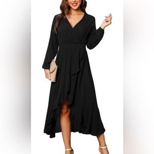 Elegant Black High Low Dress